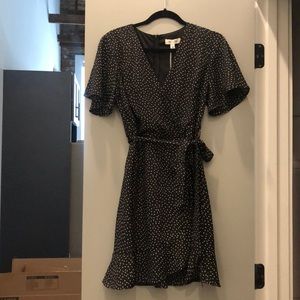 She + Sky Black Polka Dot Wrap Dress